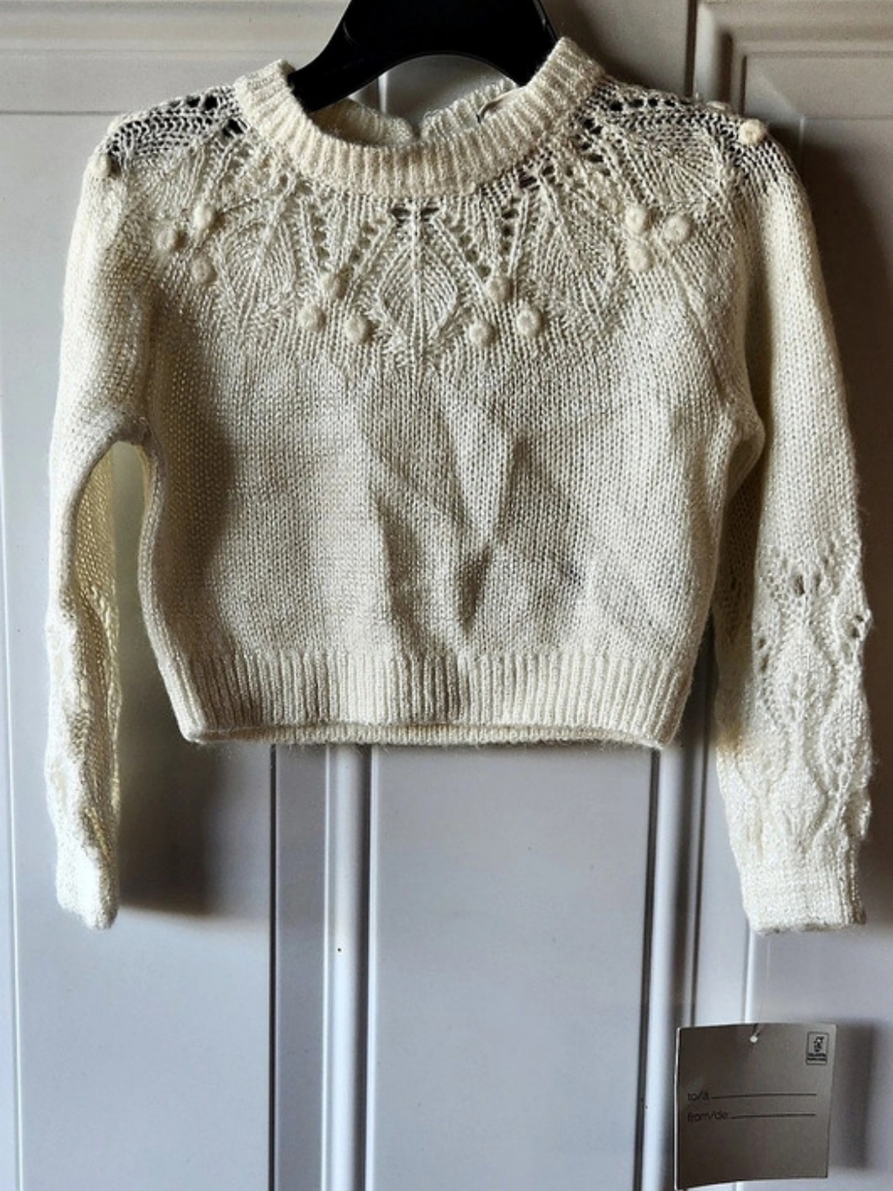Rachel Zoe Long Sleeve Knit Sweater in Cream Girls  Size 18M NWT